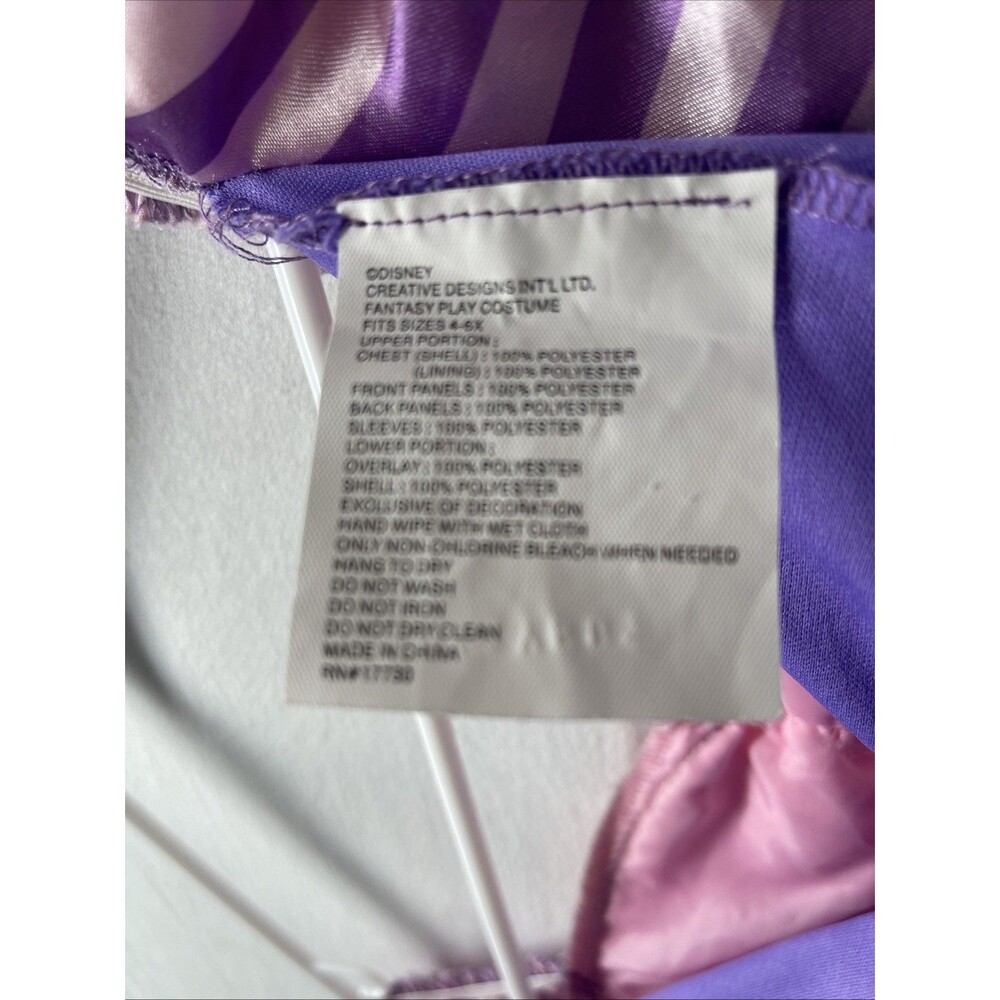 Disney Princess Rapunzel Costume Purple Dress Tangled Costumes S 4-6x Cosplay - Picture 8 of 10